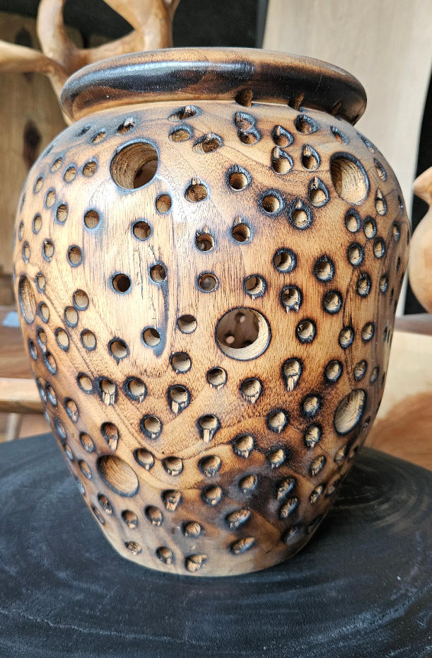 Handgeschnitzte Dekor Vase aus Suarholz