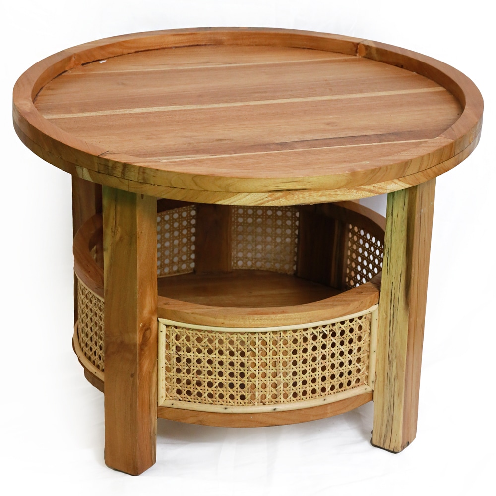 Runder Rattan Beistelltisch, 56 cm Ø