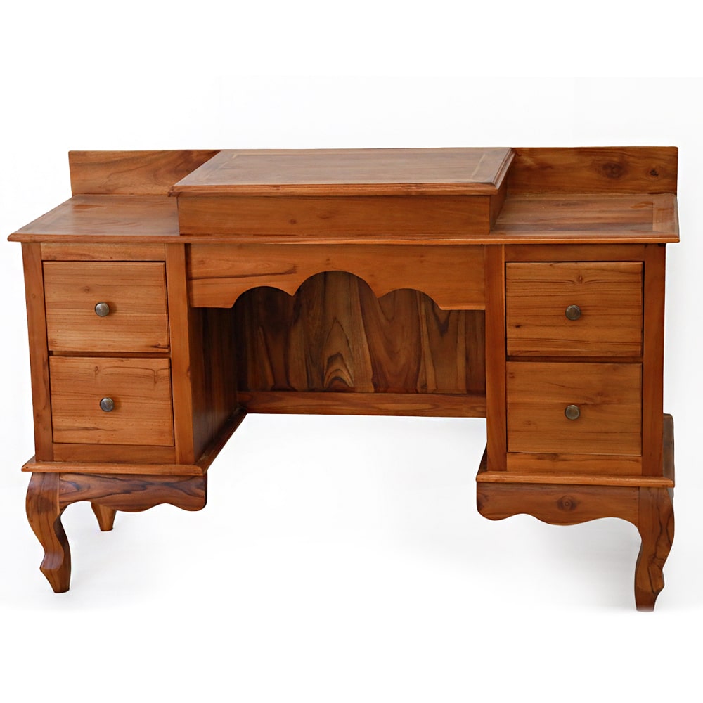 Ayuni Schminktisch aus massivem Teakholz im Vintage-Stil