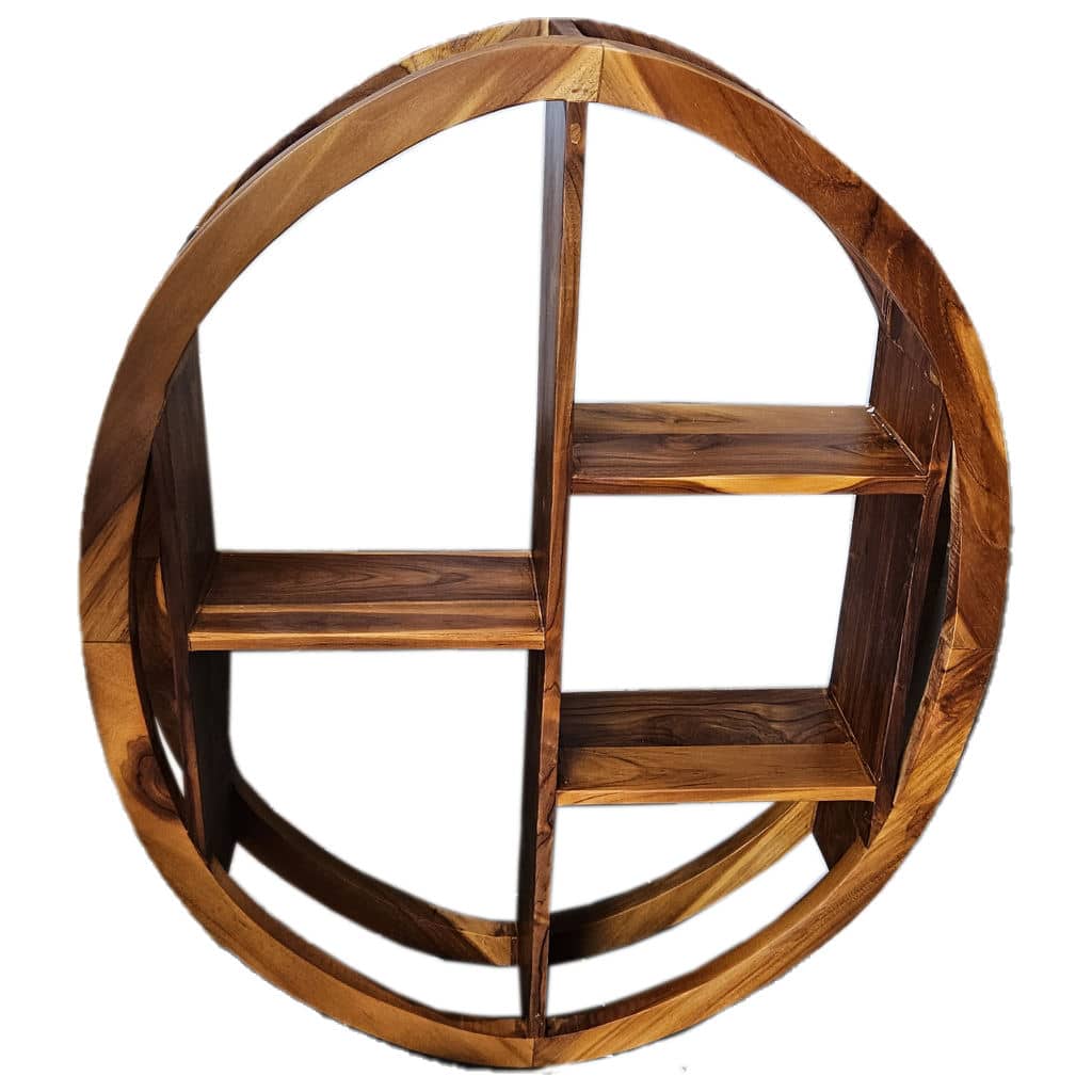 Rundes Wandregal mit mehreren Fächern, 80 cm / 100 cm