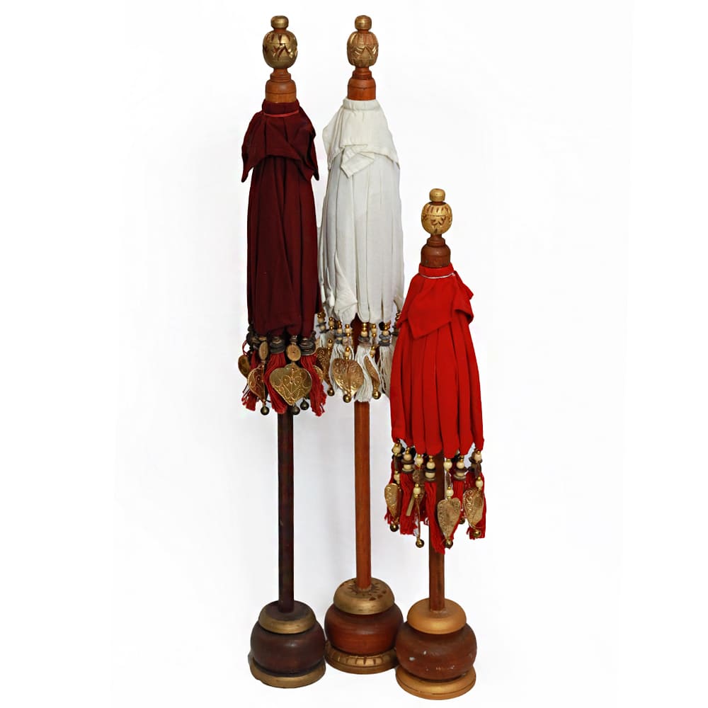 Traditioneller balinesischer Dekorationsschirm, 90 cm Durchmesser