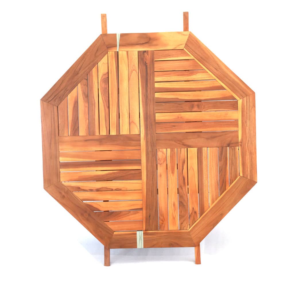 Klappbarer Hexagon-Tisch aus Teakholz