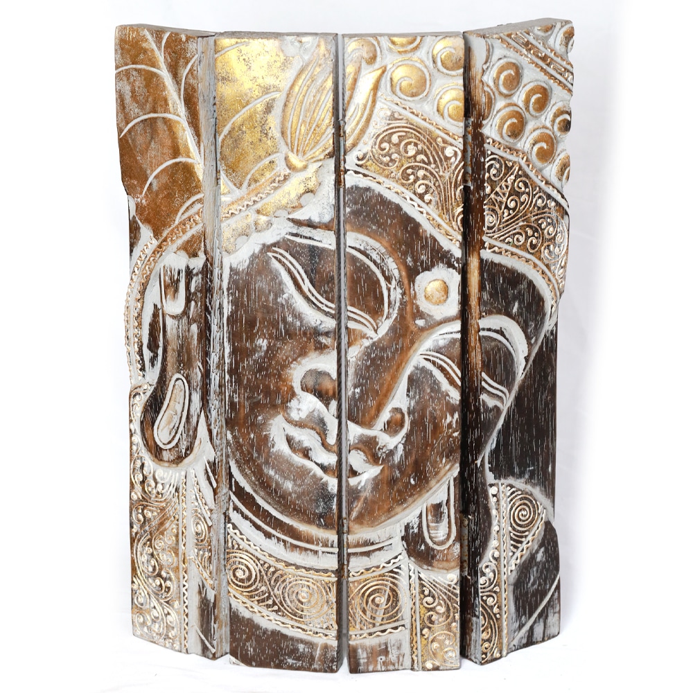 Buddha Wandrelief aus 4 klappbaren Elementen, 30x40 cm