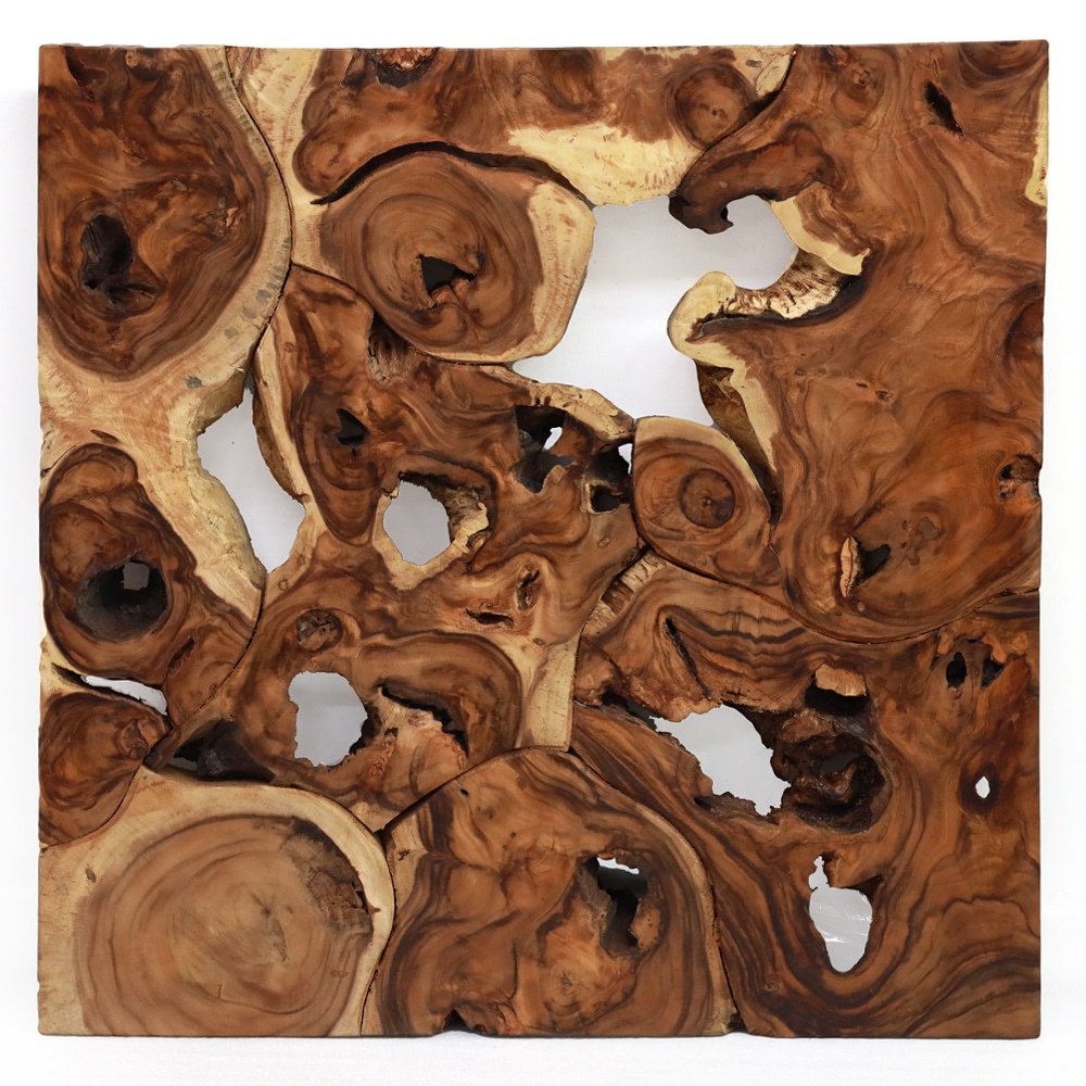 Wandgestaltung 120x120 cm aus handverlesenem Suarholz