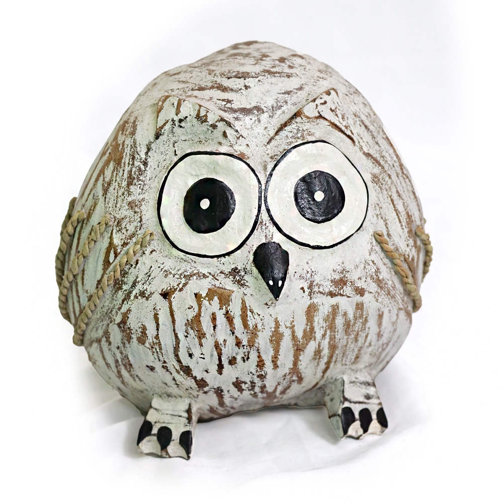Lita – Handgefertigte Kokosnuss-Eule, ca. 20 cm
