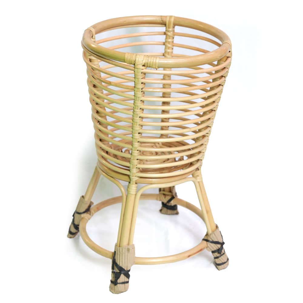 Rattan-Blumenständer mit Standfuß, 60 cm Höhe, 35 cm Durchmesser