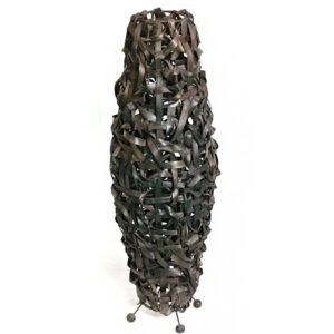 Candra Stehlampe aus handgeflochtenem schwarzem Seegras, 95 cm