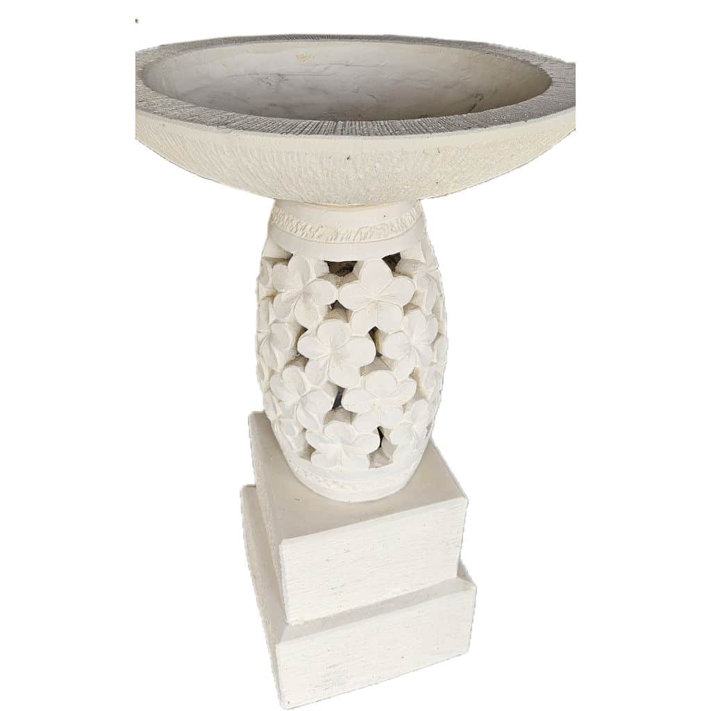 Kabut Vogeltränke mit Frangipani-Sockel – 95 cm Höhe