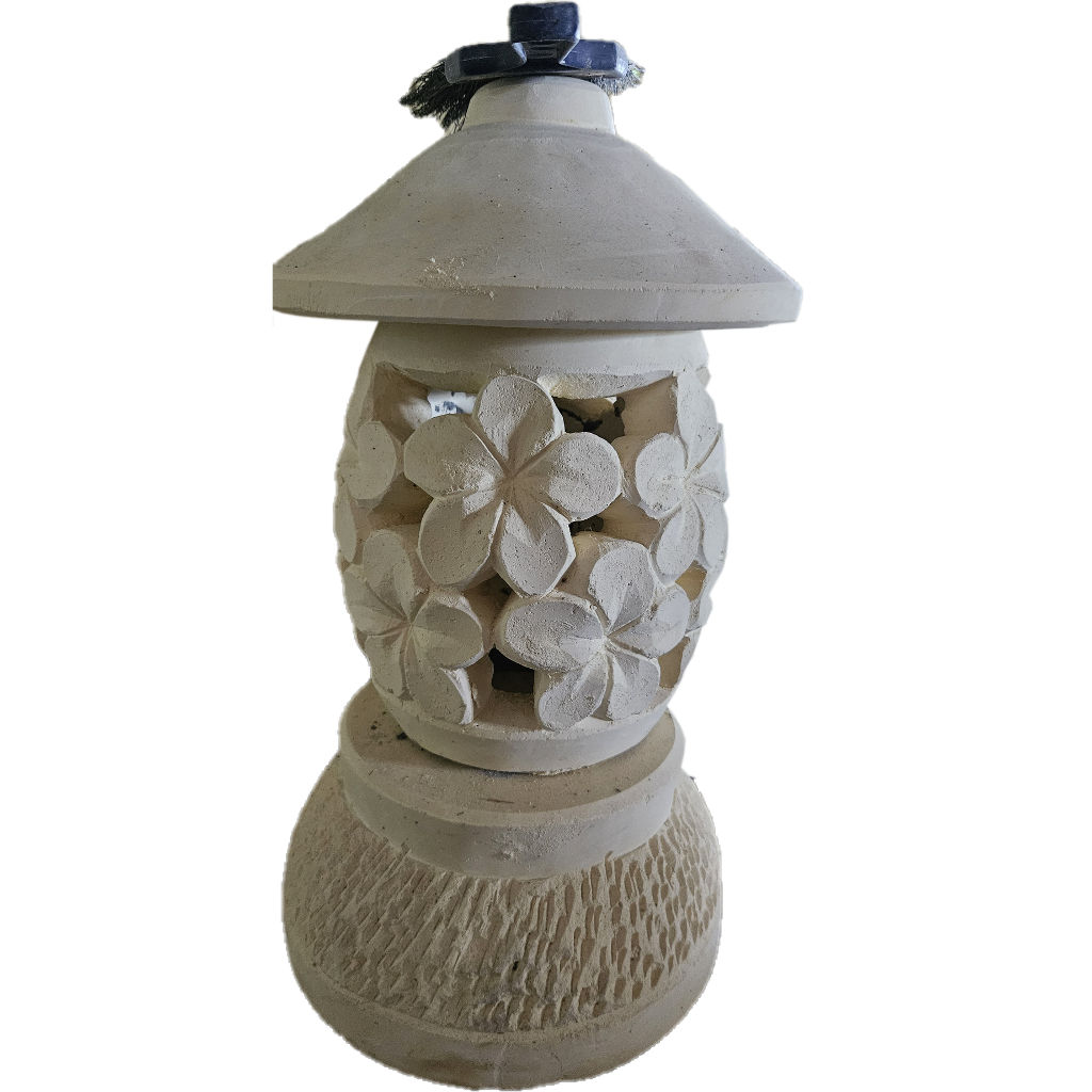 Kleine Gartenlampe mit Jepun-Dekor, Standfuß und Dach