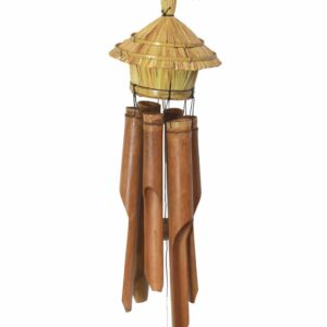 Bambus-Windspiel mit Seegras-Dach, 30 cm