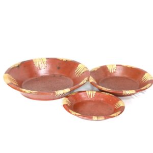 3-teiliges Schüssel-Set in Braun mit kunstvollen Seegras-Details, 40/35/28 cm
