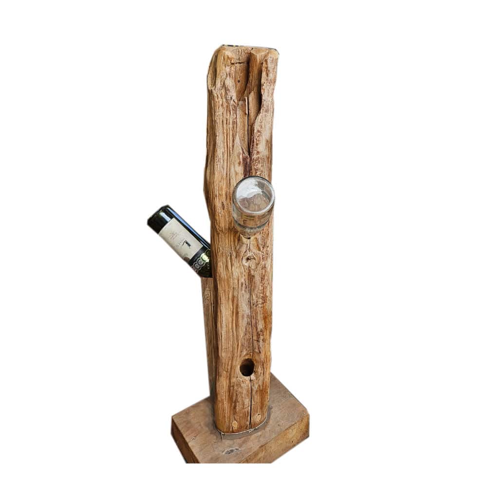 Surya Weinregal aus Suarholz für 6 Flaschen, 60 cm hoch