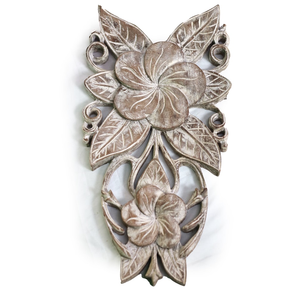 Wandschmuck „Jepun“ aus Suar Holz, white washed, 35 cm