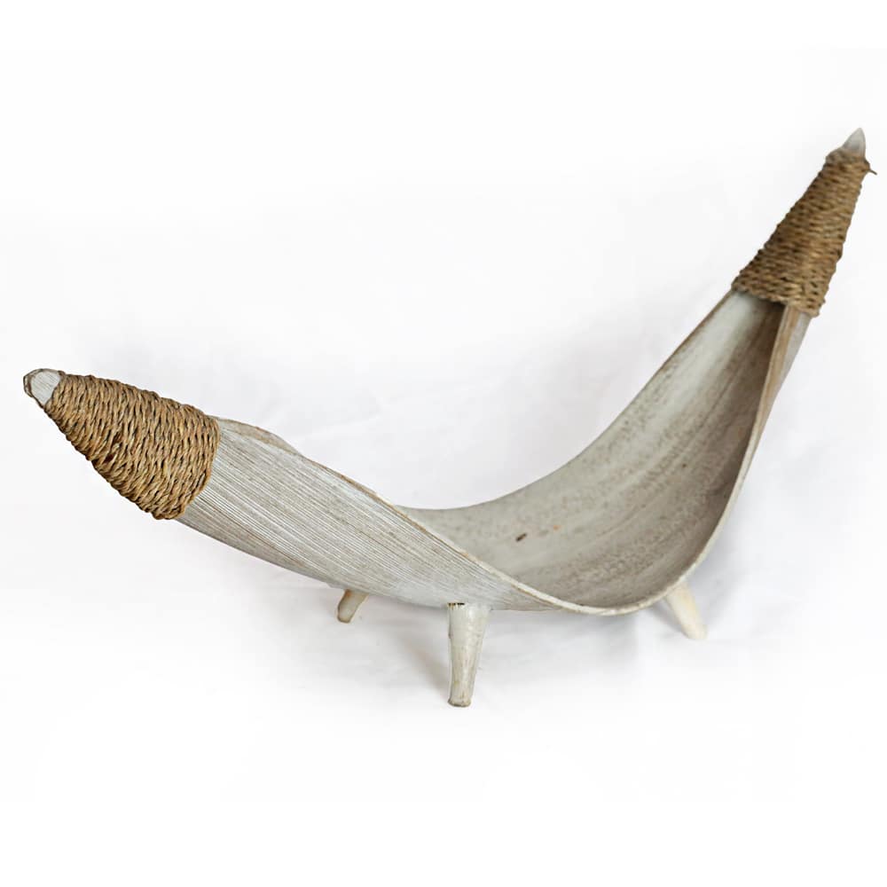 Obstschale aus Palmenblatt, grau, 50x15 cm