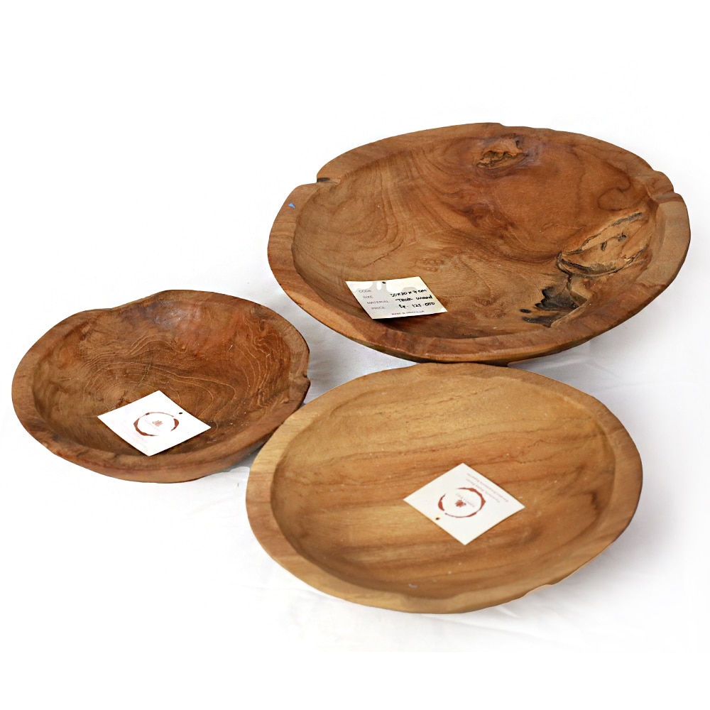 Teakholzschale Größe S, Ø 20 cm – Handgefertigtes Unikat