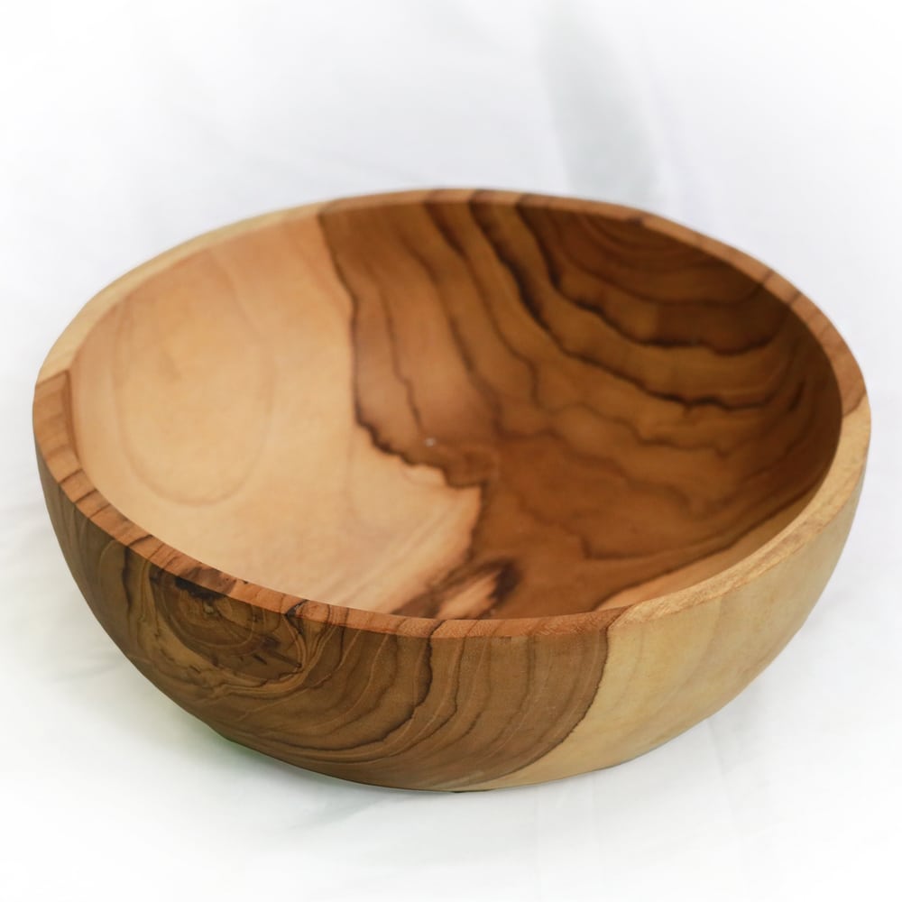 Teakholz Obstschale, Ø 25 cm – Handgefertigt aus Bali