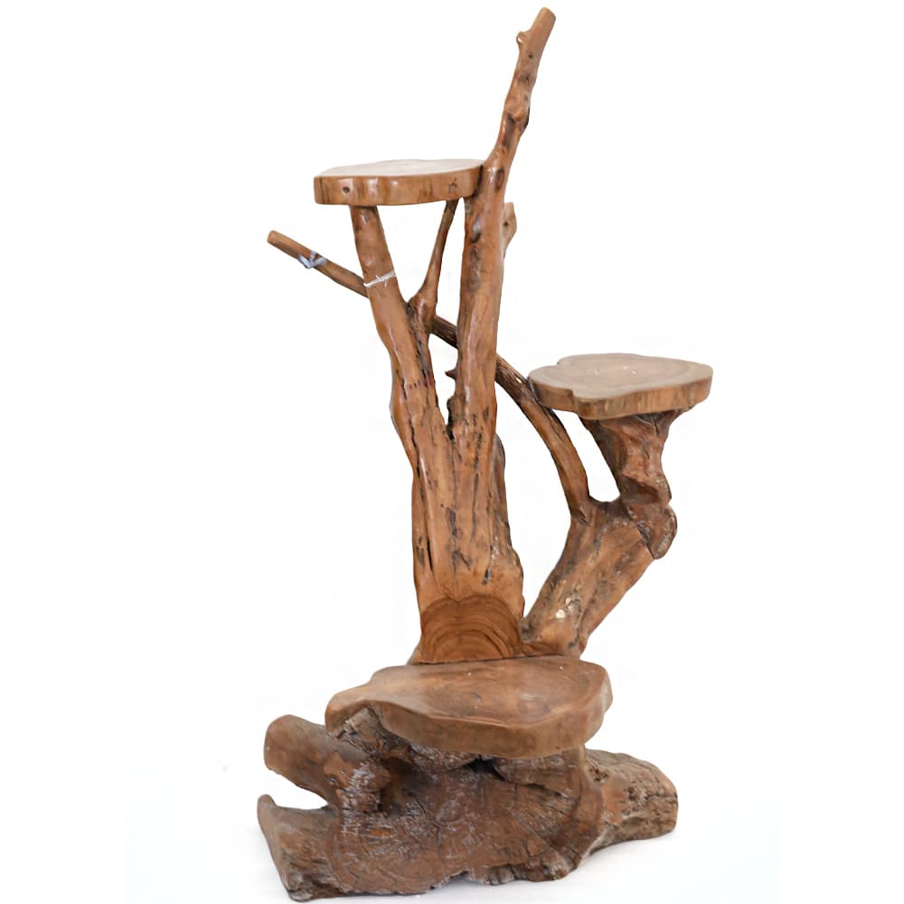 Blumenständer aus Suarholz in Wurzelform