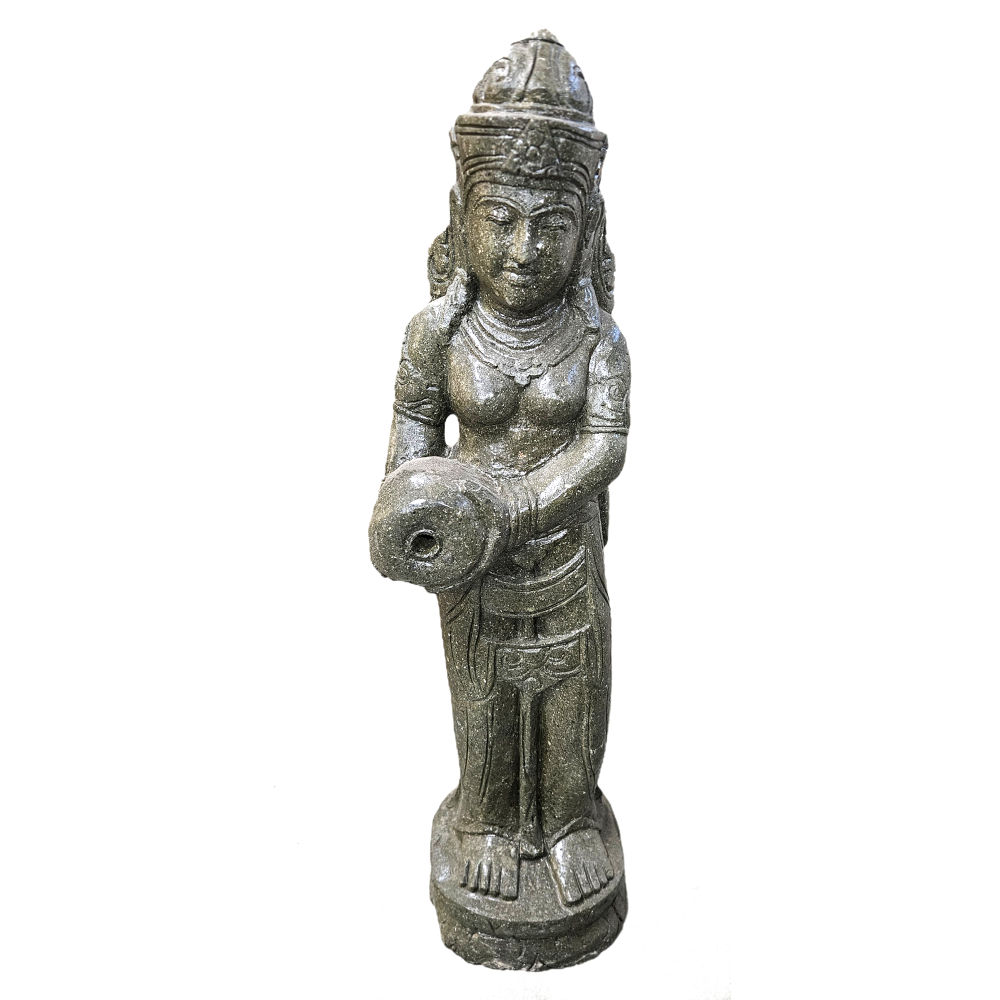 Dewi Danu Wasserspeier aus balinesischem Greenstone, 110 cm hoch
