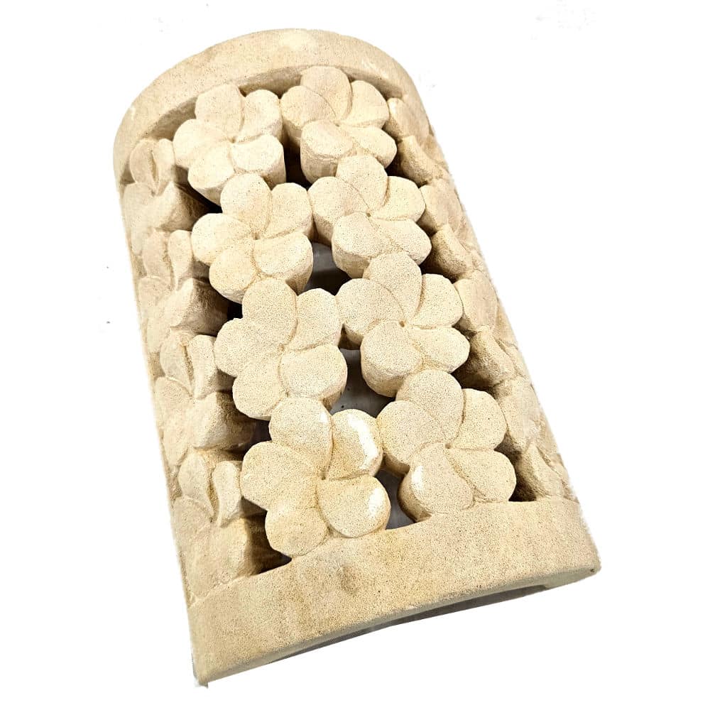 Wandlampe „Jepun“ aus Kalkstein, 30 cm Höhe