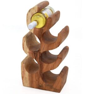 Chandra Weinregal aus Teakholz für 6 Flaschen, 50 cm hoch