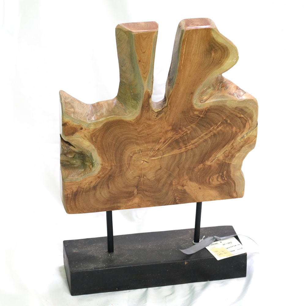 Dekorative Teakholzwurzel auf Metallständer, 30x10x50 cm