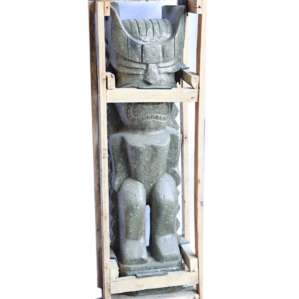 Impressive Tiki Figure made of Balinese Greenstone, 121 cm tall