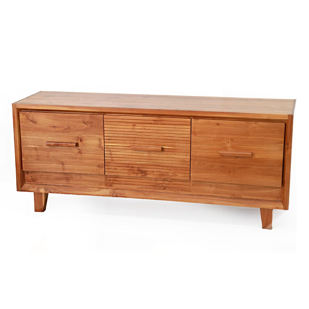 Rata Sideboard aus massivem Teakholz mit flacher Bauweise und Schubladen