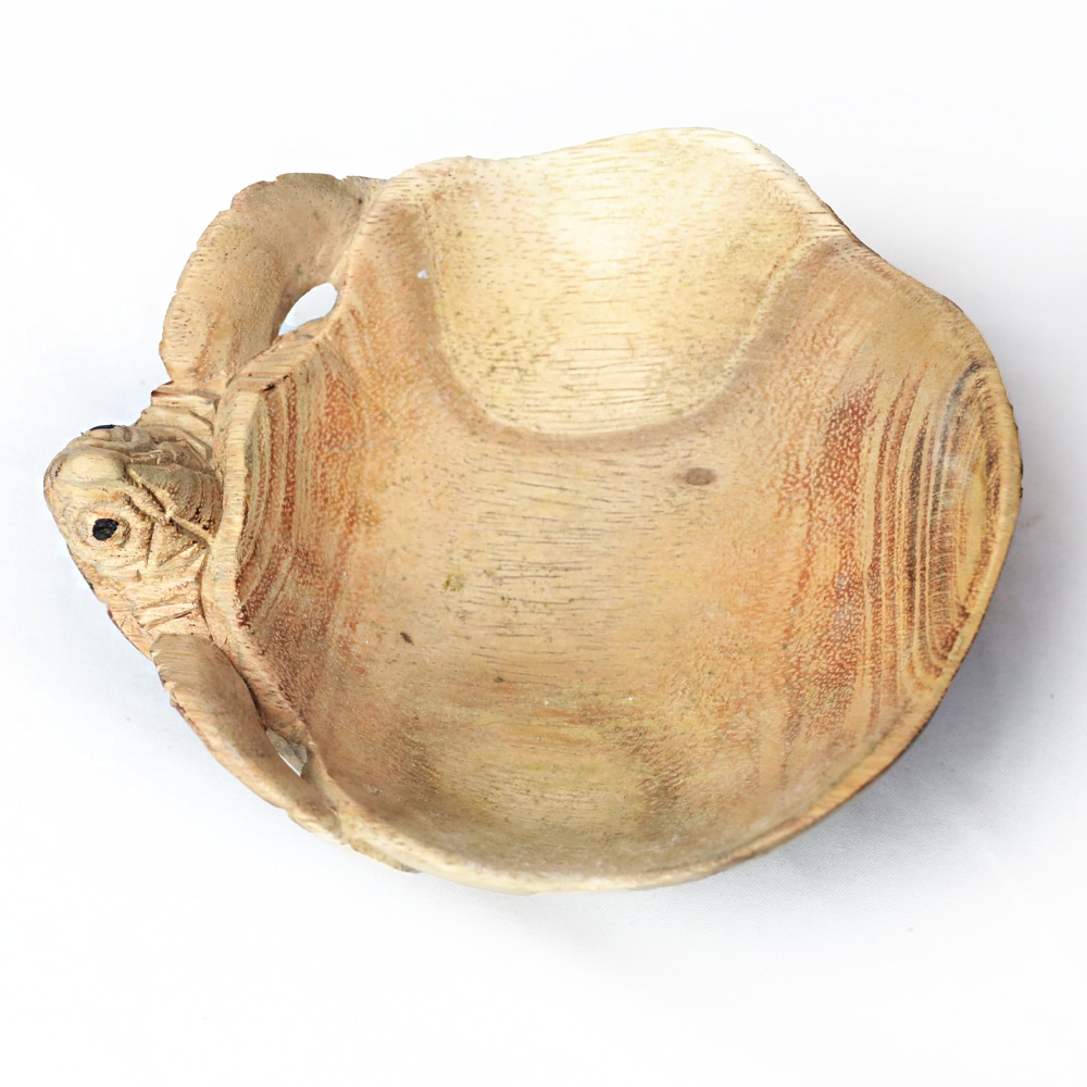 Handgefertigte Schildkröten-Schale aus Suar-Holz, ca. 15 cm lang