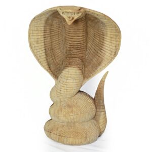 Naga Raja Kobra aus Suarholz: Handgefertigte Königskobra, 30 cm