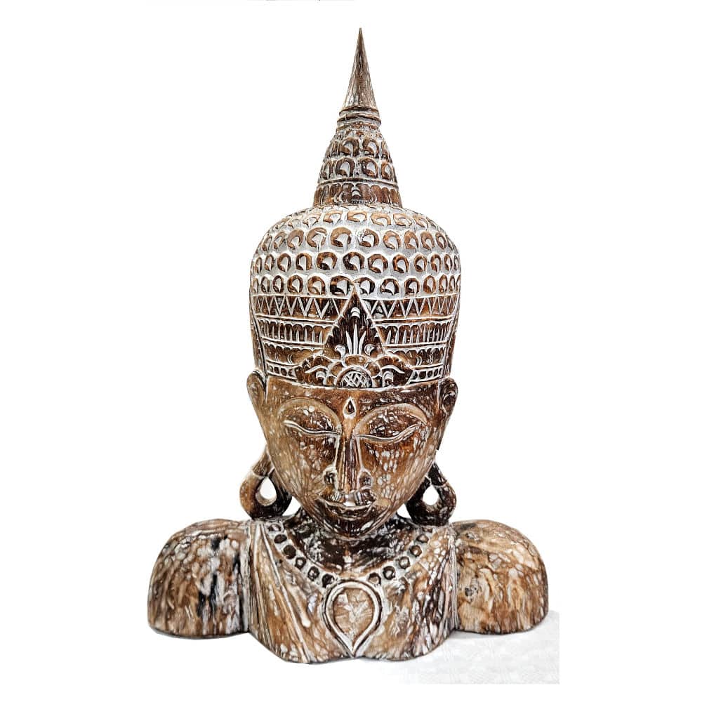 Buddha Wall Relief made of Albesia Wood, 88x60 cm, in Brown