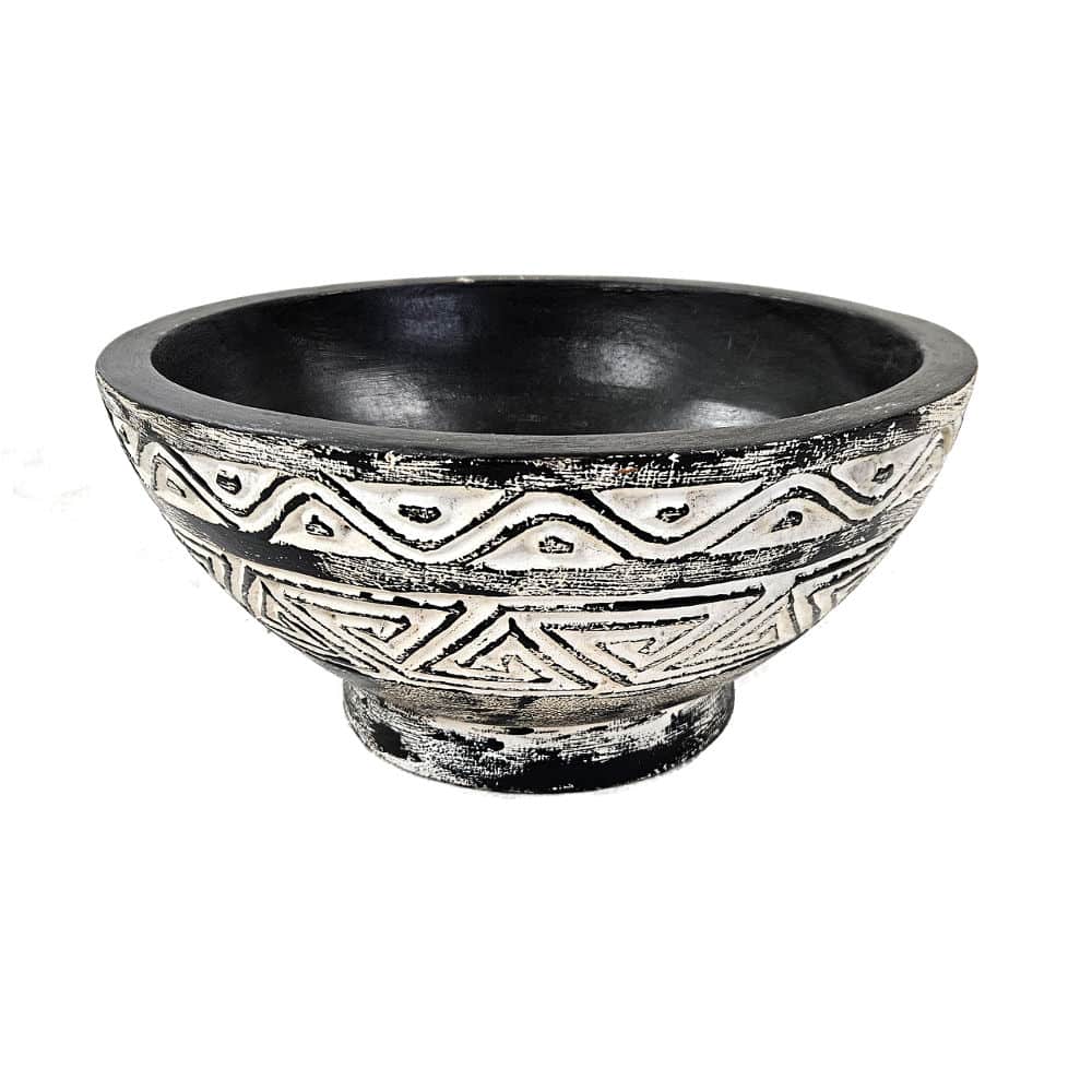 Elegante Obstschale aus Albesia-Holz, Ø 35 cm, Höhe 17 cm