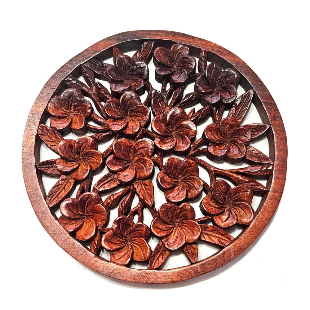 Exklusive Wanddekoration mit Frangipani-Motiv, Ø 30 cm