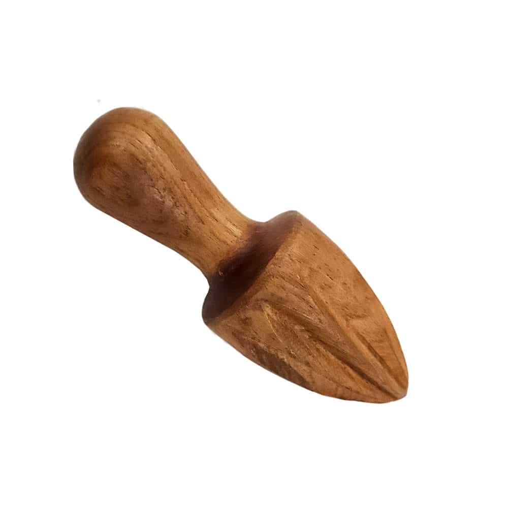 Handgefertigte Zitronenpresse aus Teakholz, 13 x 6 cm