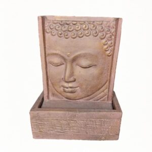 Padmasana Buddha-Wasserbrunnen in Bronzeoptik, 45 cm