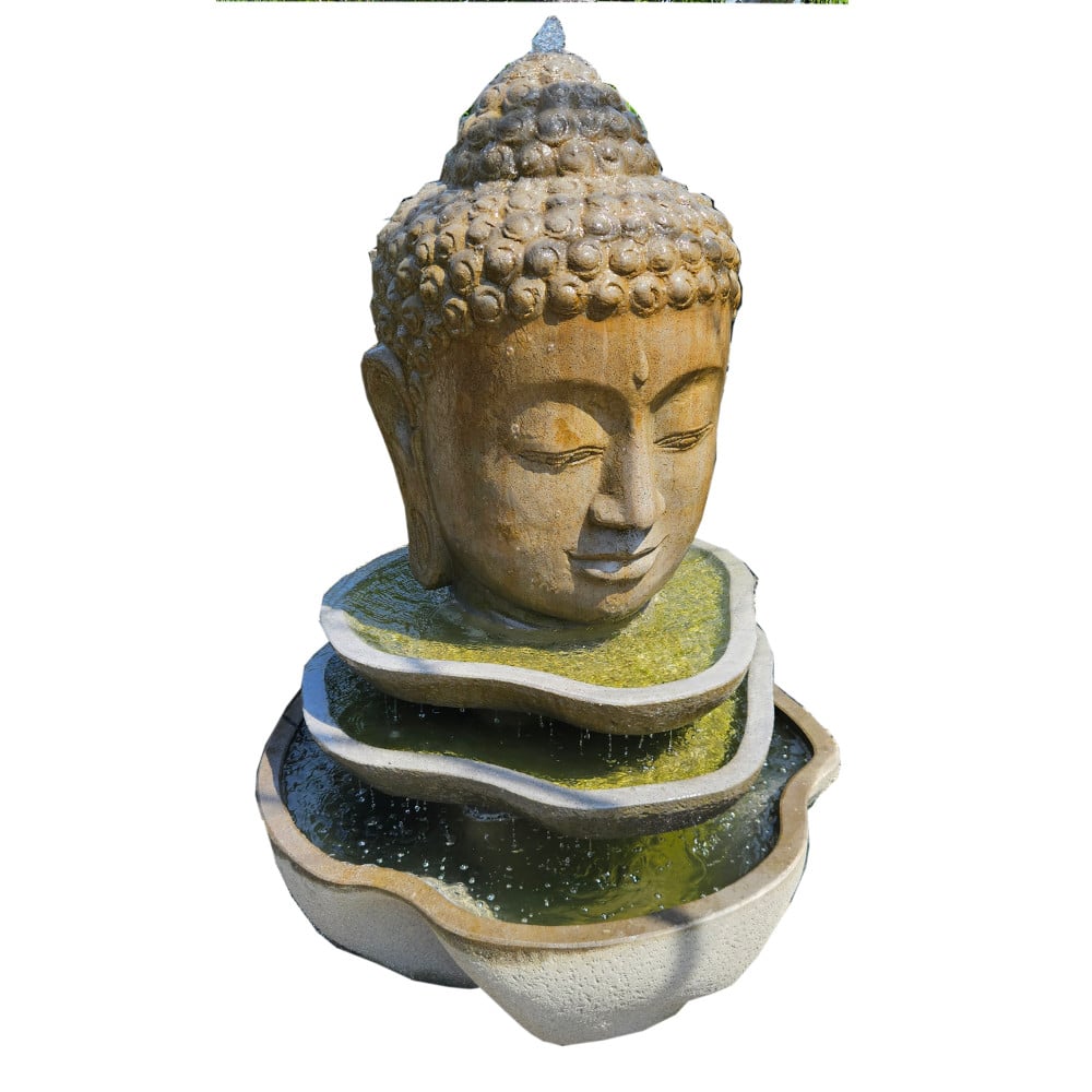 Pencerahan Buddha-Wasserbrunnen, 3-stufig, 170 cm Höhe