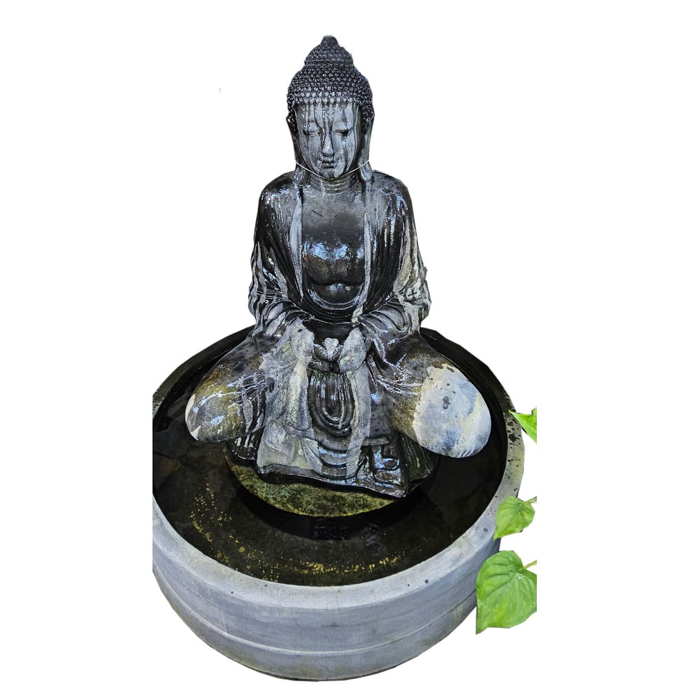 Jiwa Wasserbrunnen mit meditierendem Buddha, 150 cm Höhe