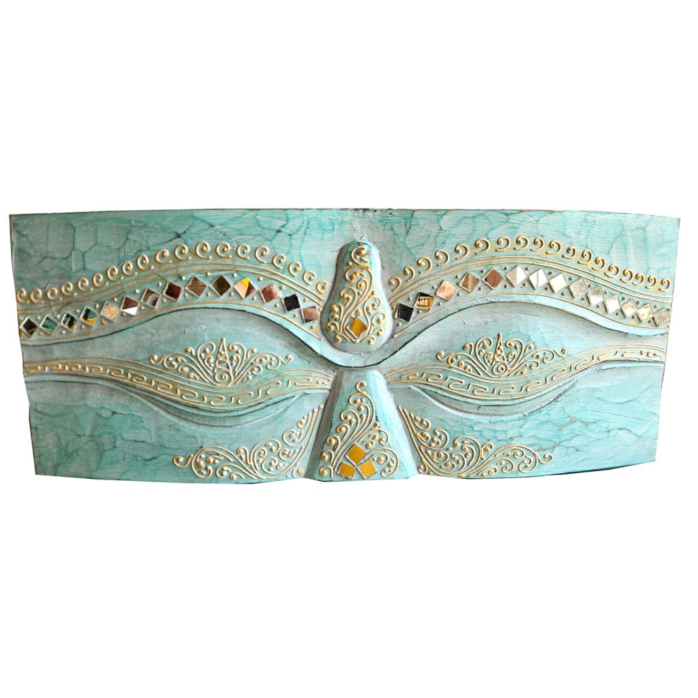 Matajiwa Buddha-Augen in Türkis mit Mosaik, 50 × 20 cm