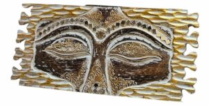 Matajiwa Buddha-Augen mit goldgelber Struktur und Mosaik, 40 × 20 cm