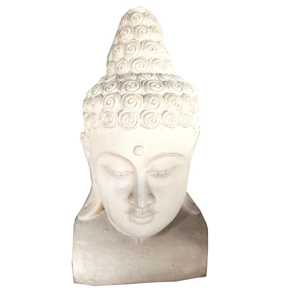 Kedamaian Buddha Head made of Light Limestone, 60 cm Height