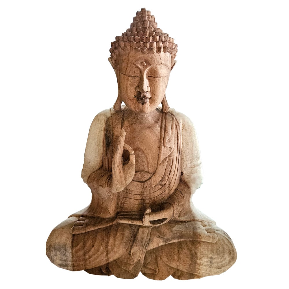 Sinar Buddha made of Suar wood, 60 cm – Vitarka Mudra of Wisdom