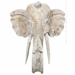 Gajah Elefanten-Wanddekoration aus Albesia-Holz, braun, 30 cm