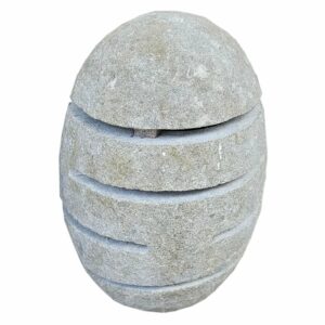 Batu XL Gartenleuchte aus handgeschliffenem Flussstein, 50 cm Höhe
