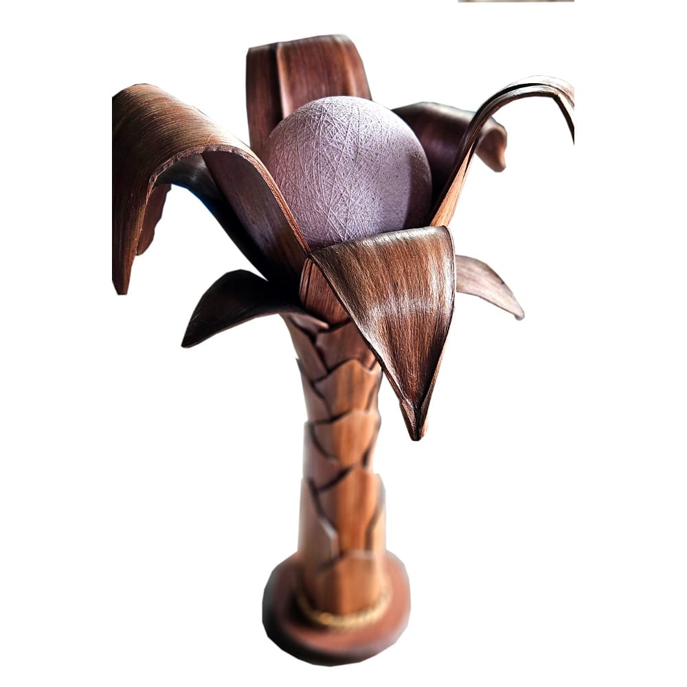 Lontara Palmenlampe aus Palmblattfasern, dunkelbraun, ca. 70 cm hoch