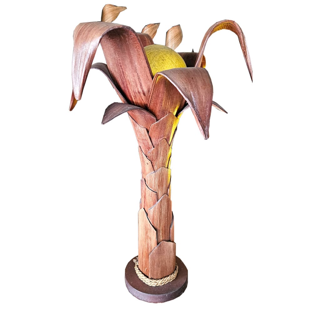 Lontara Palmenlampe aus Palmfasern, mittelbraun, ca. 80 cm Höhe