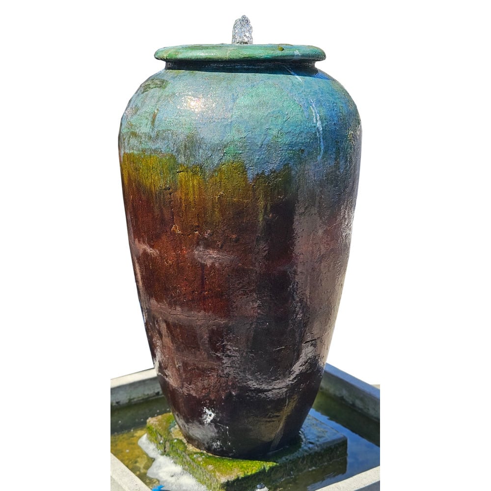 Lumina Amphore: Elegantes Wasserspiel mit faszinierendem Farbverlauf, 70 cm