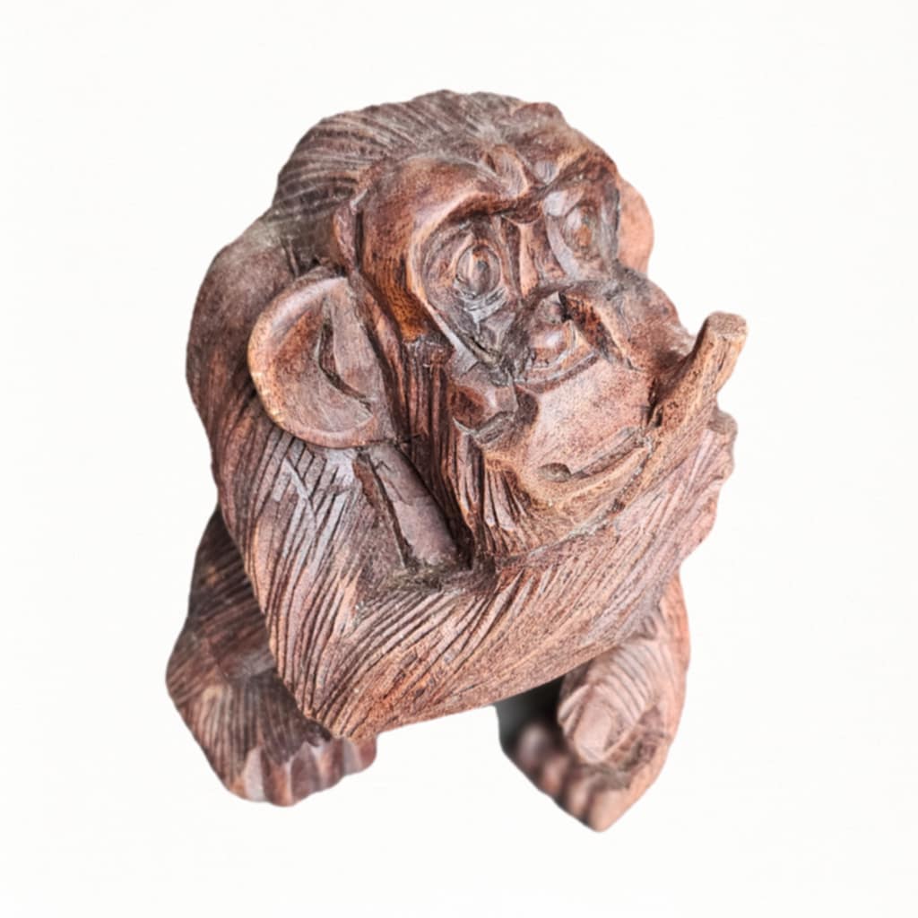 Lutung Affenfigur aus Suar Holz, ca. 20 cm – frech und voller Charakter