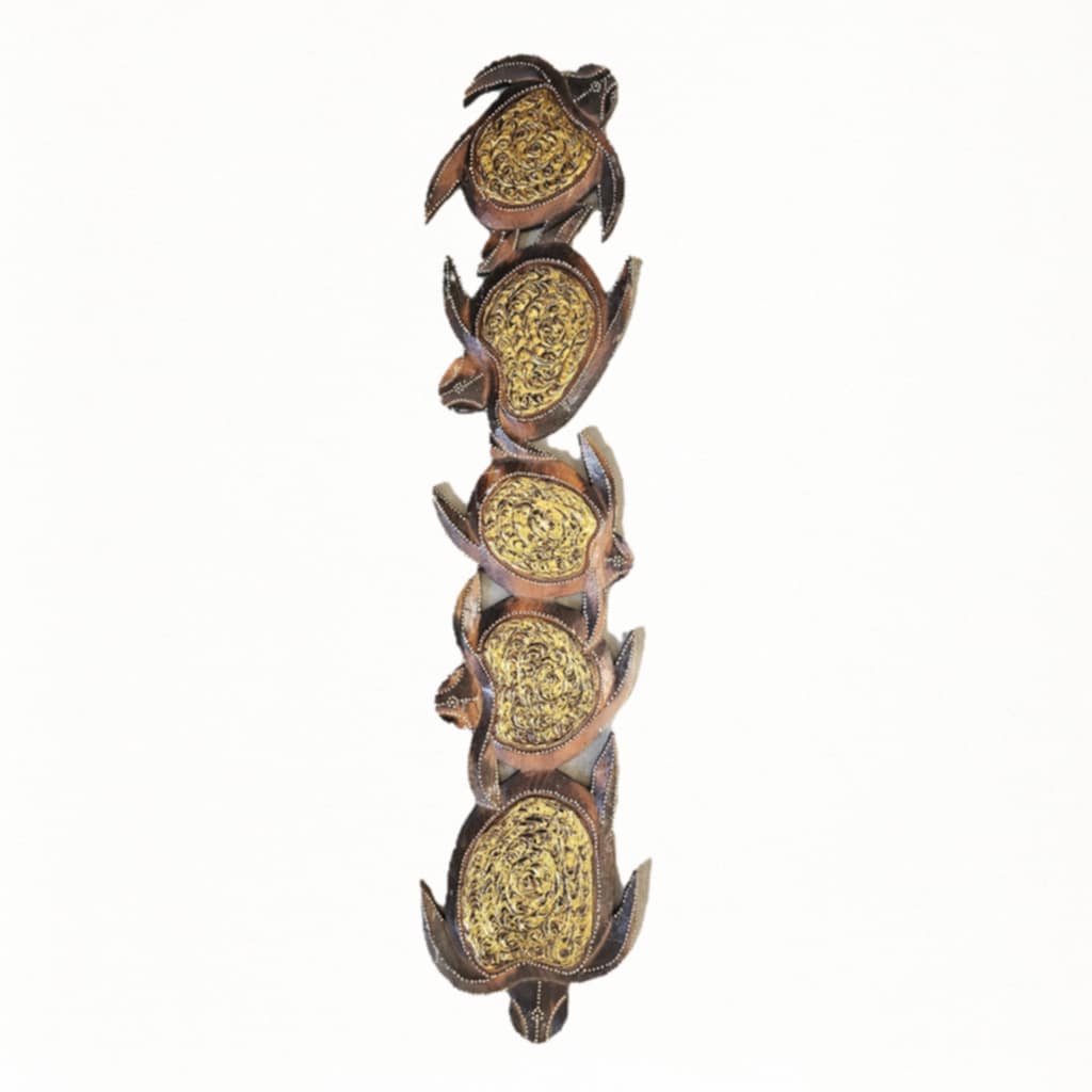 Kura Wanddekoration mit Schildkrötenmotiv aus Albesia-Holz, 100 cm lang
