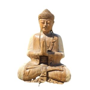 Santika Buddhafigur aus Suarholz, 60 cm – Frieden in Form gebracht
