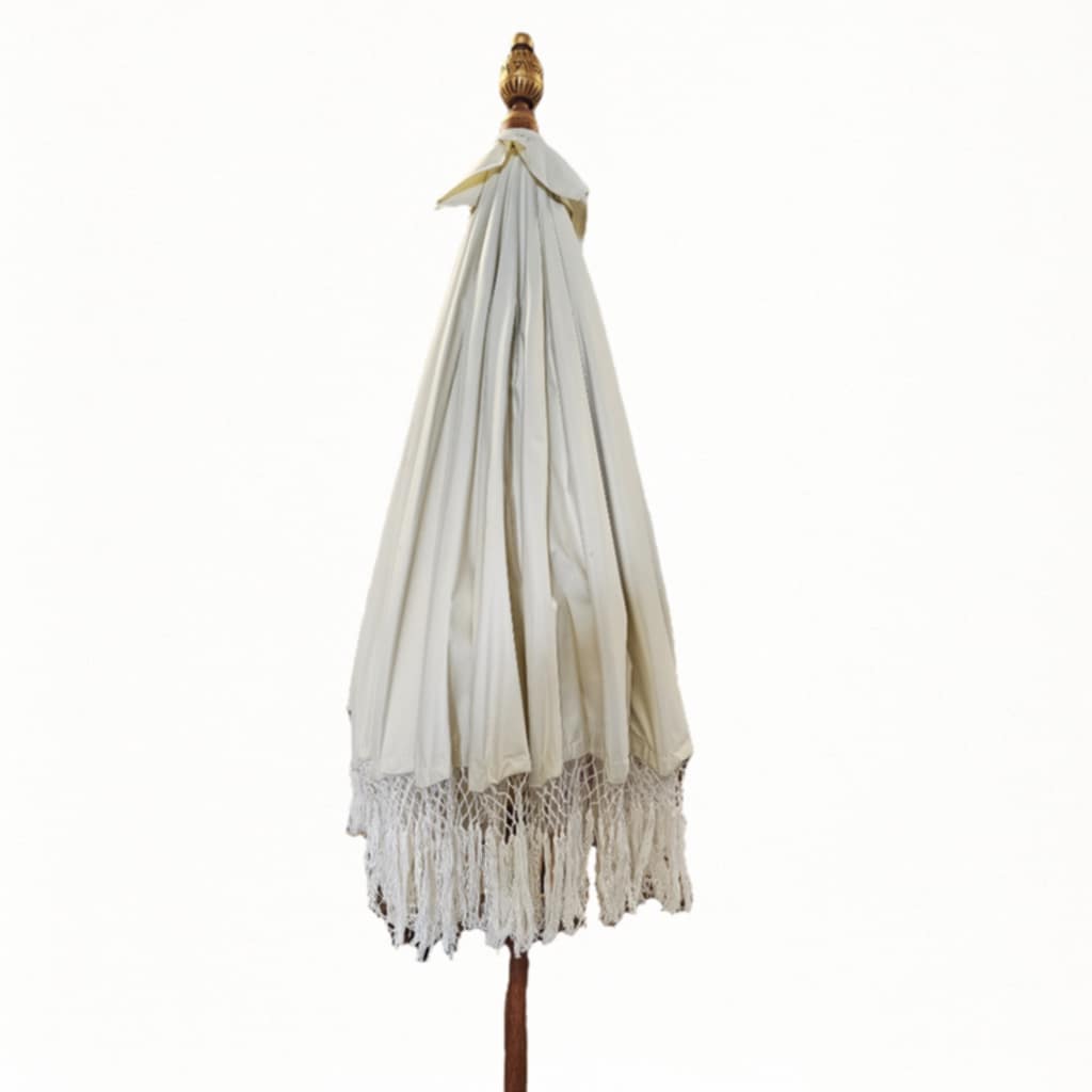 Mayari Sonnenschirm in Dunkelblau o. Creme mit Bali Dekor, Ø 200 cm