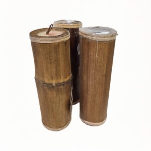 Agni Bambus-Kerze: naturbelassen, 30 cm, in 3 Farben